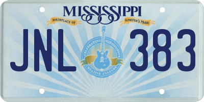 MS license plate JNL383