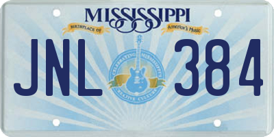 MS license plate JNL384