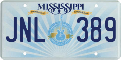 MS license plate JNL389