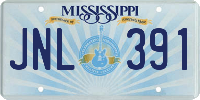 MS license plate JNL391