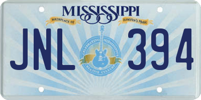 MS license plate JNL394