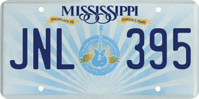 MS license plate JNL395