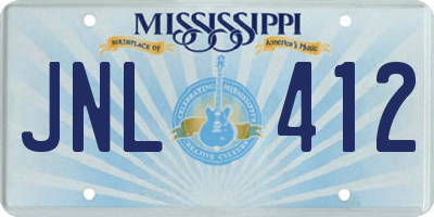 MS license plate JNL412