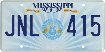 MS license plate JNL415