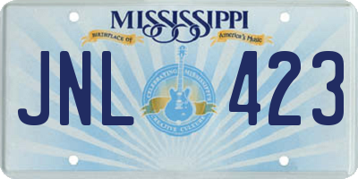 MS license plate JNL423