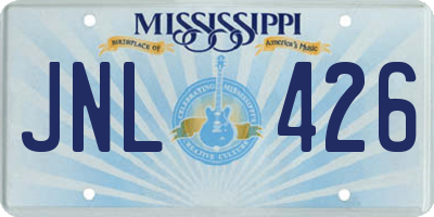 MS license plate JNL426
