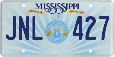 MS license plate JNL427