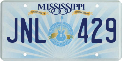 MS license plate JNL429