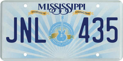 MS license plate JNL435
