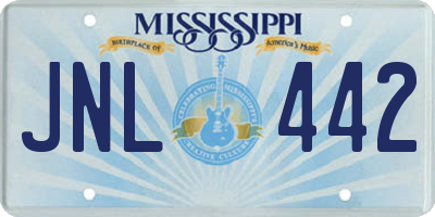MS license plate JNL442