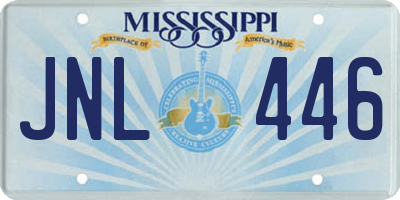 MS license plate JNL446