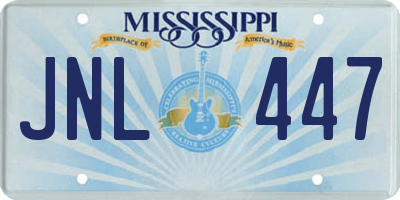 MS license plate JNL447