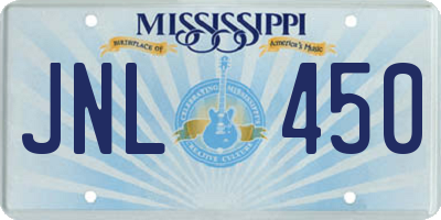 MS license plate JNL450