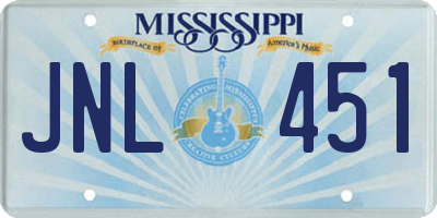 MS license plate JNL451