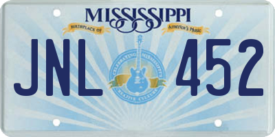 MS license plate JNL452