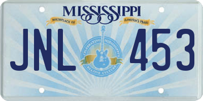 MS license plate JNL453