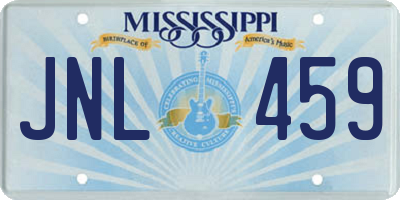 MS license plate JNL459