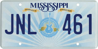 MS license plate JNL461