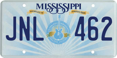 MS license plate JNL462