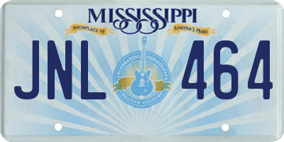 MS license plate JNL464