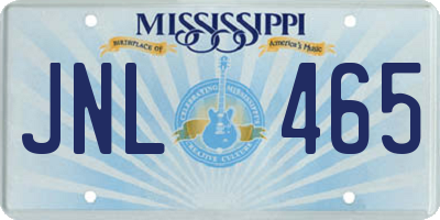 MS license plate JNL465