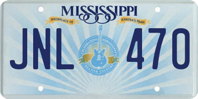 MS license plate JNL470