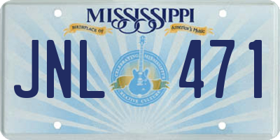 MS license plate JNL471