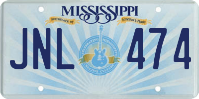 MS license plate JNL474