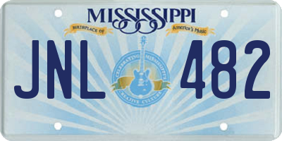 MS license plate JNL482