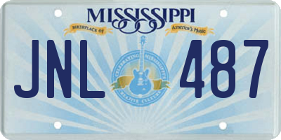 MS license plate JNL487