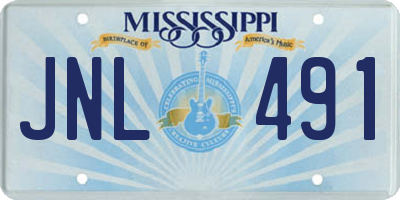 MS license plate JNL491