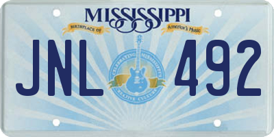 MS license plate JNL492
