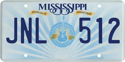 MS license plate JNL512
