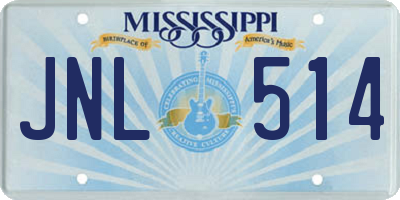 MS license plate JNL514