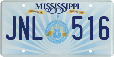 MS license plate JNL516