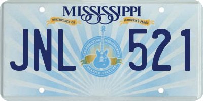 MS license plate JNL521
