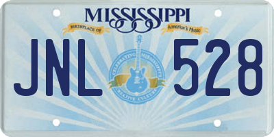 MS license plate JNL528