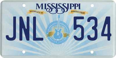 MS license plate JNL534