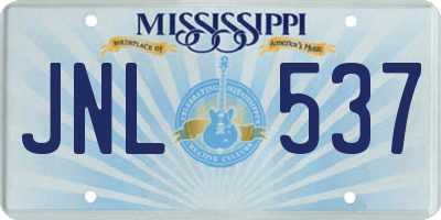 MS license plate JNL537