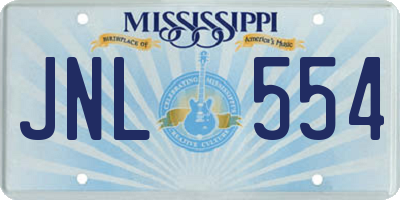 MS license plate JNL554