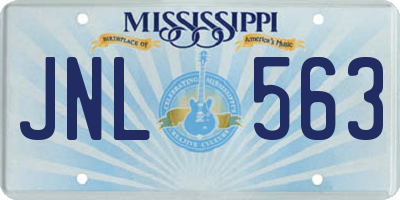 MS license plate JNL563