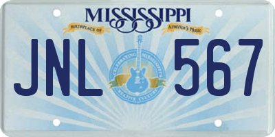 MS license plate JNL567