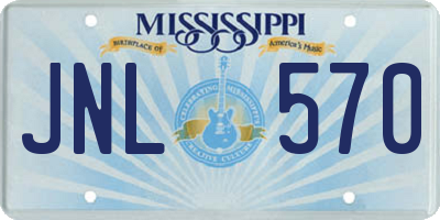 MS license plate JNL570