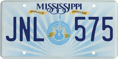 MS license plate JNL575