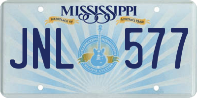 MS license plate JNL577