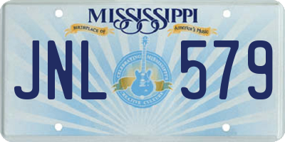 MS license plate JNL579