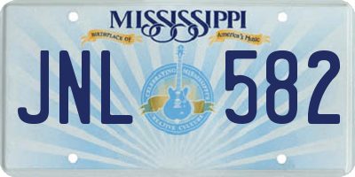 MS license plate JNL582