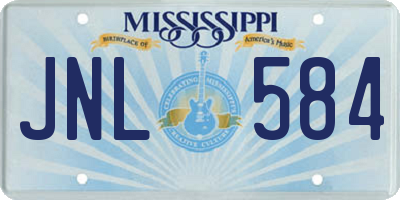 MS license plate JNL584