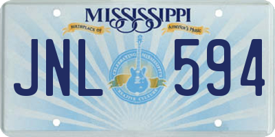 MS license plate JNL594
