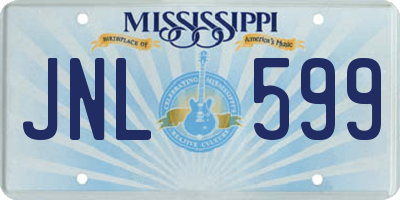 MS license plate JNL599